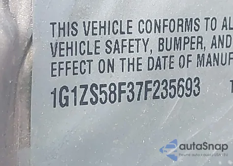 2007 Chevrolet Malibu Ls из США, поврежденный, VIN 1G1ZS58F37F235693